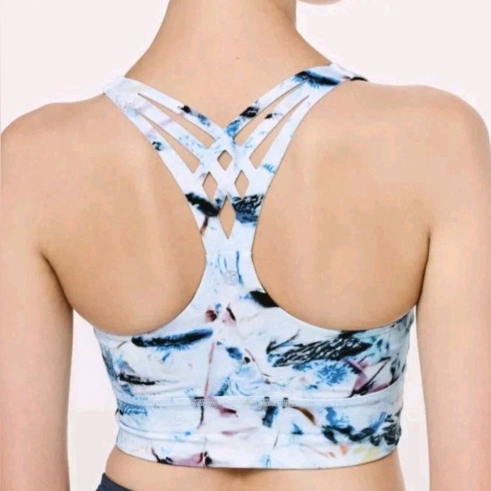Lululemon Mind Over Miles sports Bra mid water color size 4